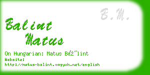 balint matus business card